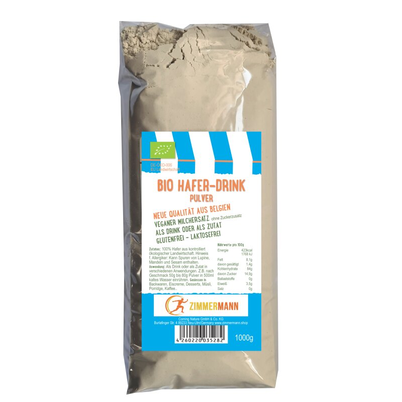 Zimmermann Sportnutrition - Leche orgánica de arroz en polvo, 2.2 libras,  35.27 oz, sustituto de leche vegana, sin gluten, sin lactosa, deliciosa